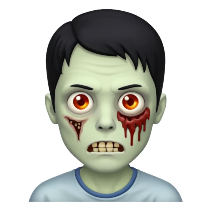 Zombie masculino com cabelo preto  sticker