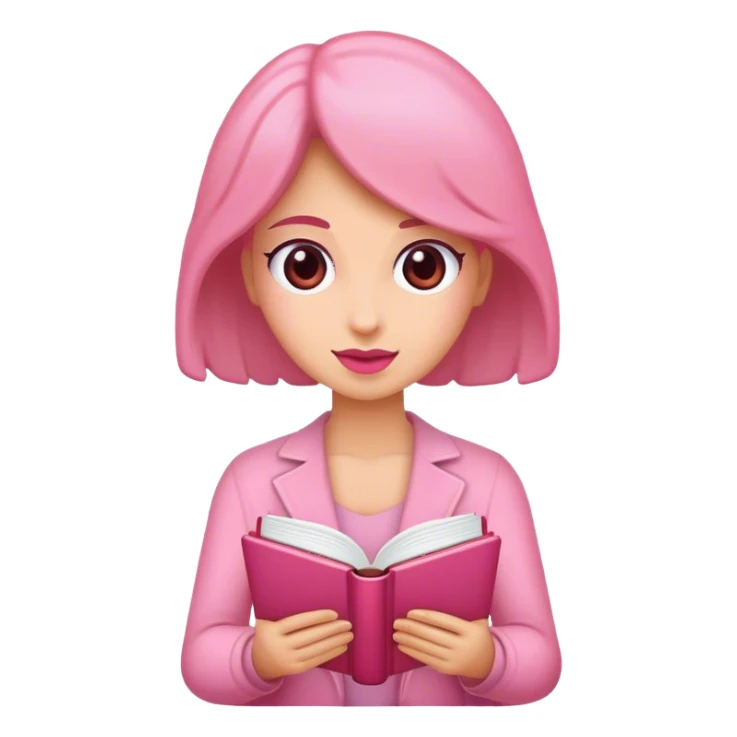 leitora mulher livro rosa sticker