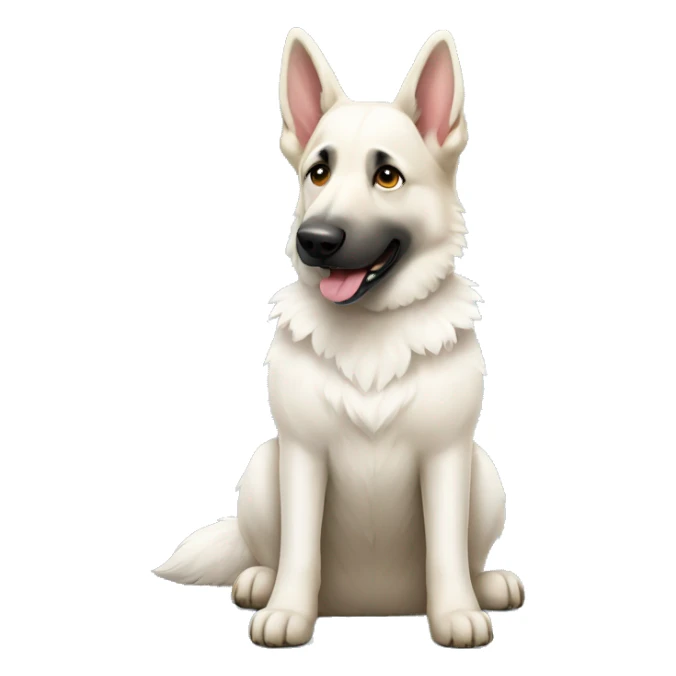 White German shepherd sitting full body sticker