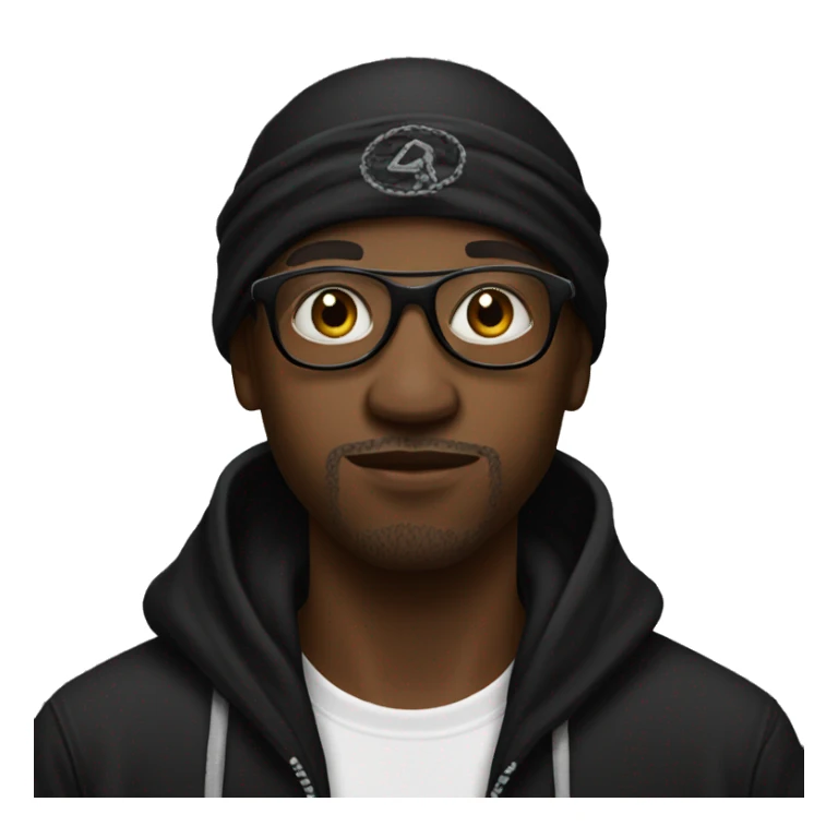 Rapper programmer in a black bandana sticker