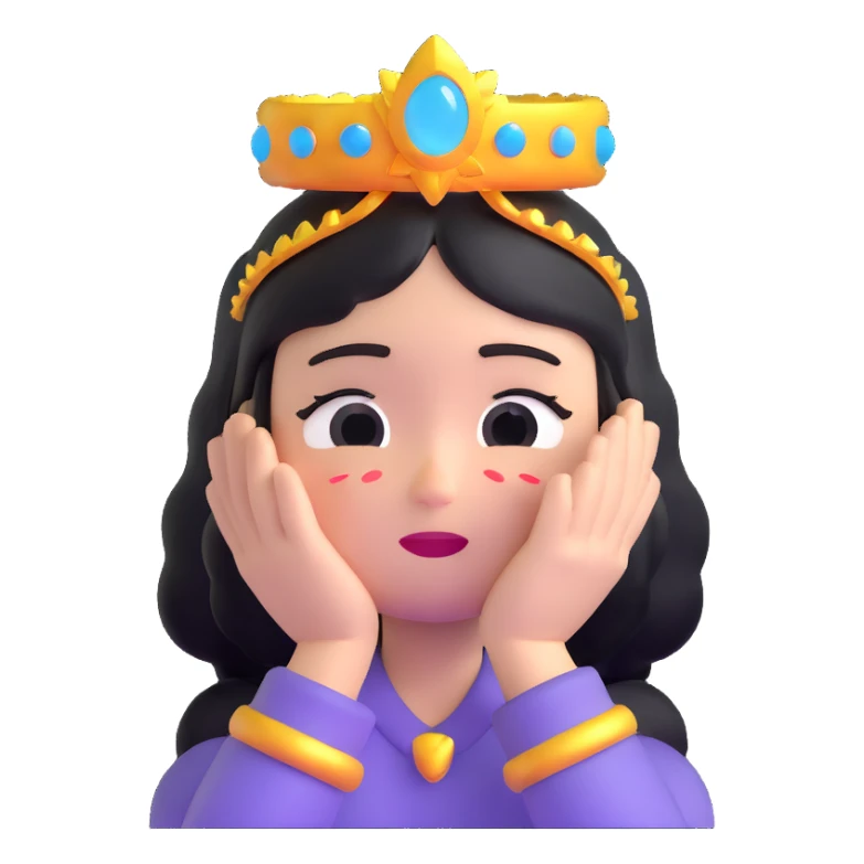 crying character wearing a glowing halo sticker