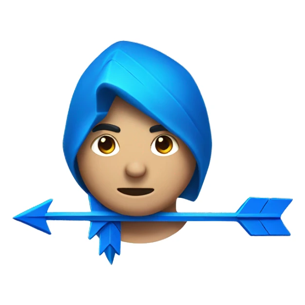 Blue arrow mascot sticker