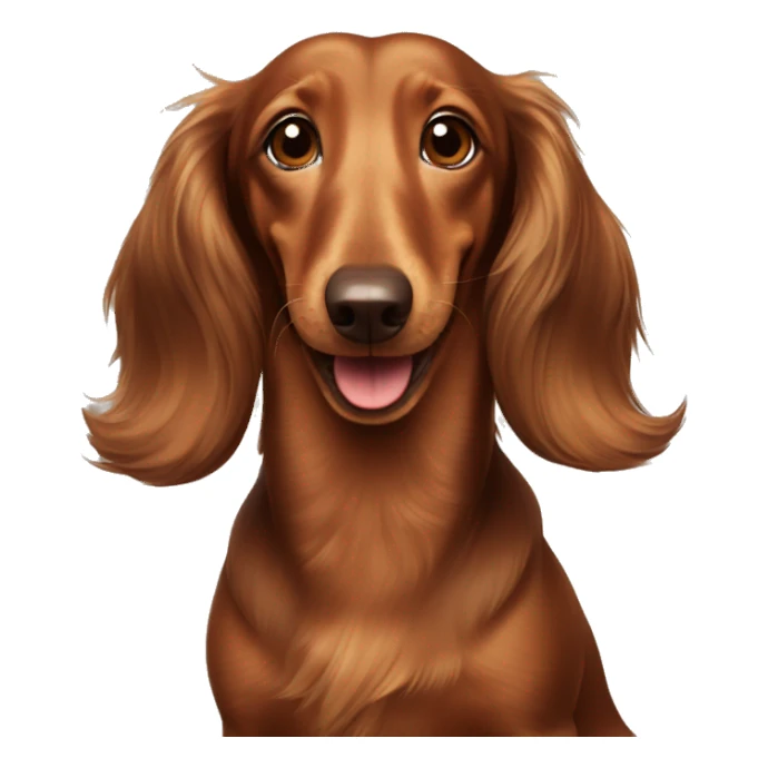 Happy Brown Long-haired dachshund sticker