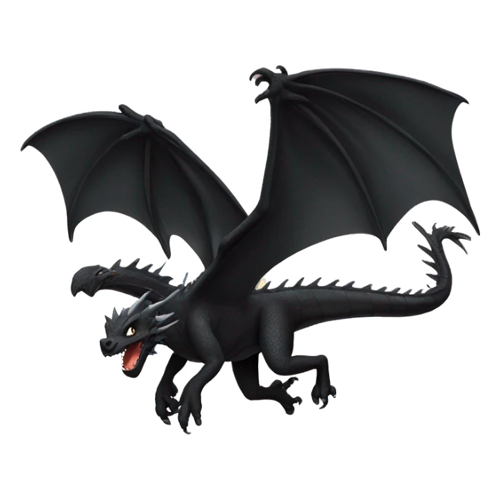 flying black dragon sticker