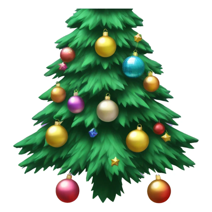 christmas tree with disco ball ornaments sticker