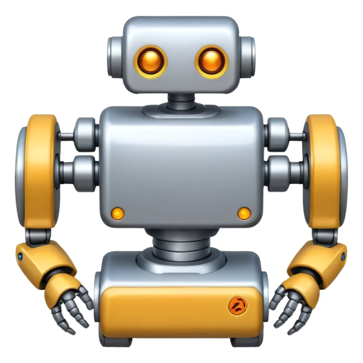 create a realistic emoji showing logistic robots sticker