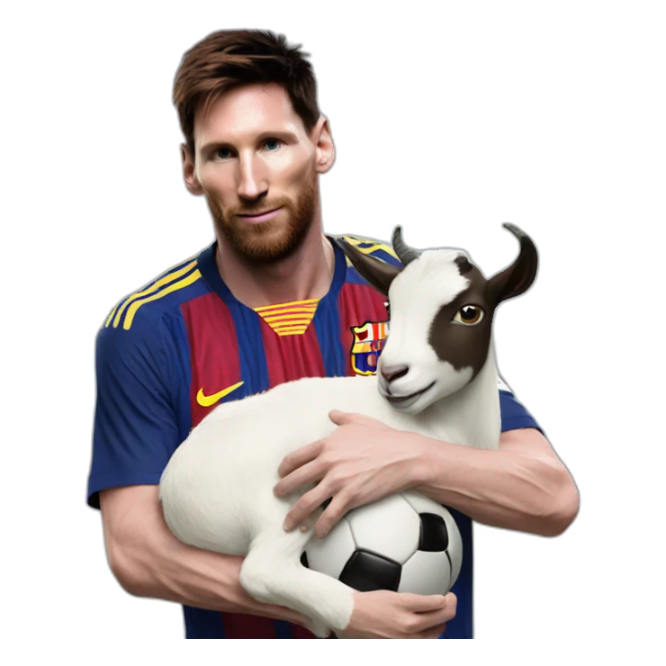 Messi with a goat sticker