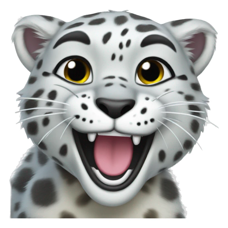 Snow leopard laughing  sticker