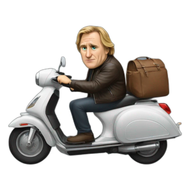 depardieu en scooter sticker