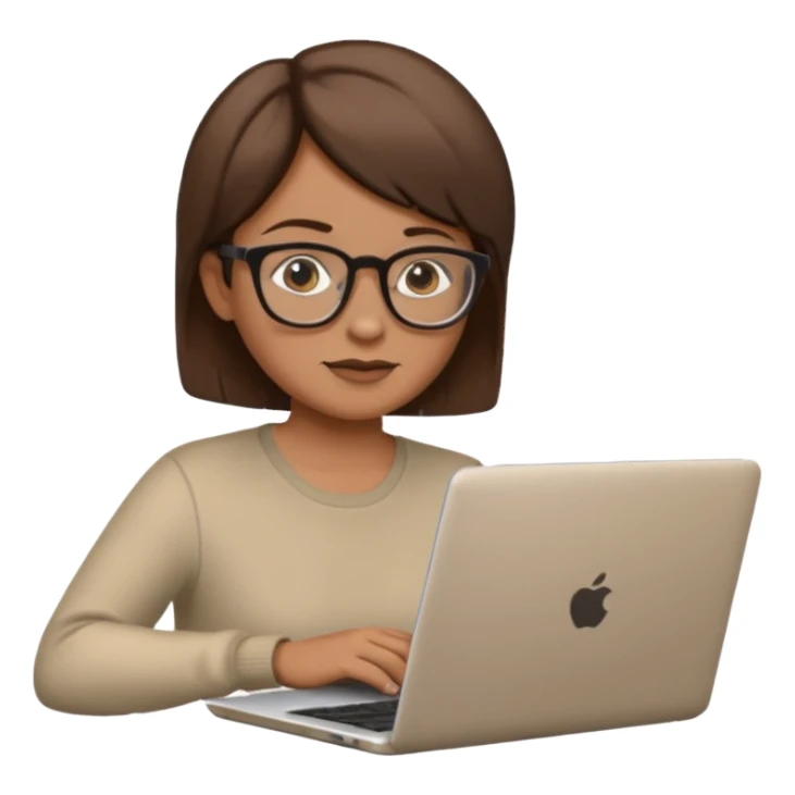 middle aged person working on laptop sticker