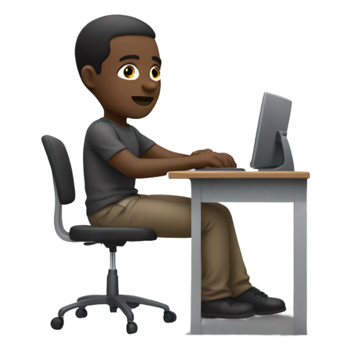 Black man on the computer sticker