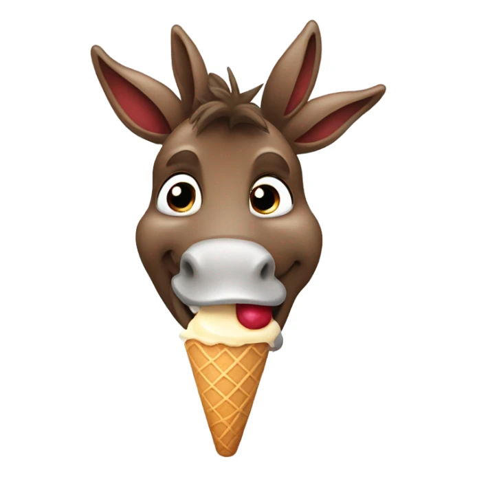A red donkey with ice cream  sticker