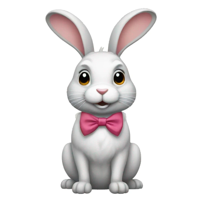 Rabbit with a bow sticker