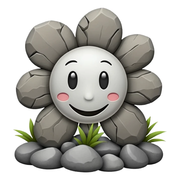a flower made of smiling rocks sticker
