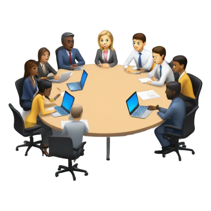 group discussion in a modern office sticker