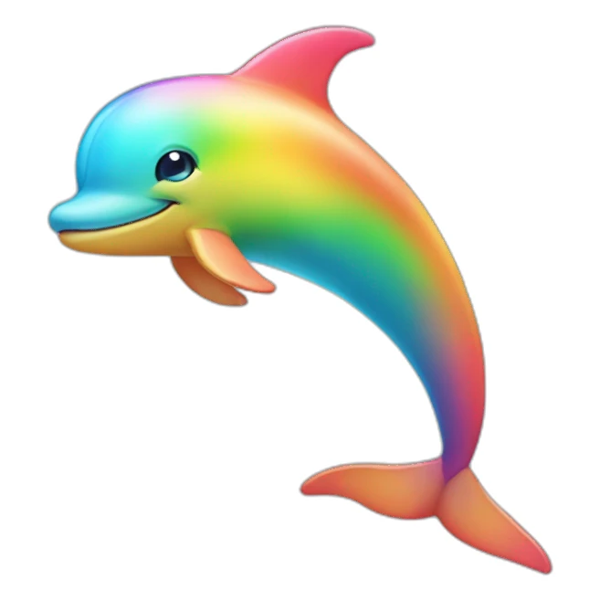 Rainbow Dolphin Full Body sticker