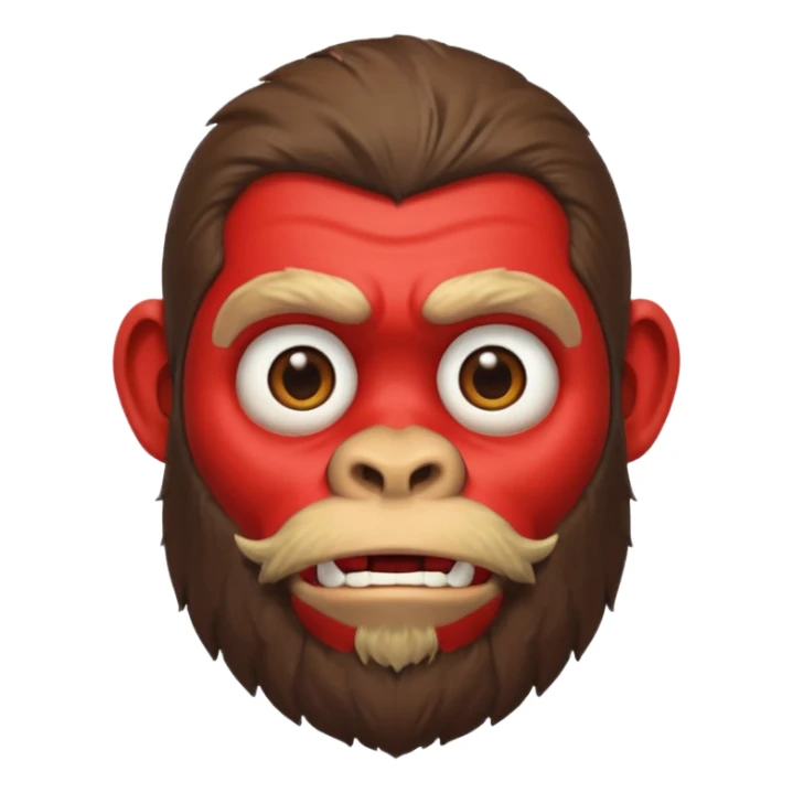 ancient ape, beard, red shirt sticker