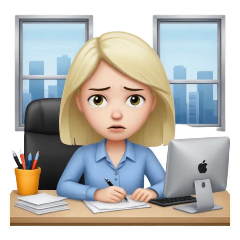 Cringe overworked worker sticker