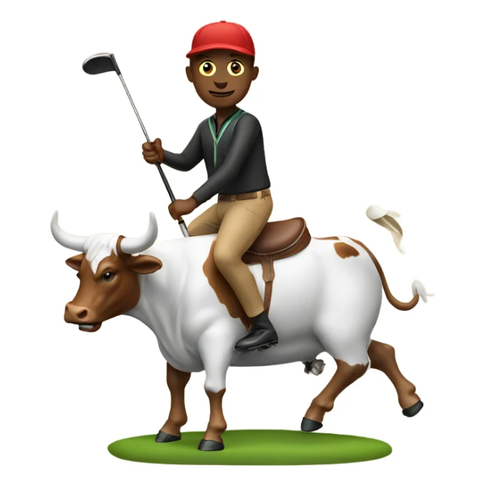 Golfer riding a bull sticker