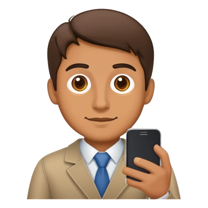 A man working with his smartphone sticker