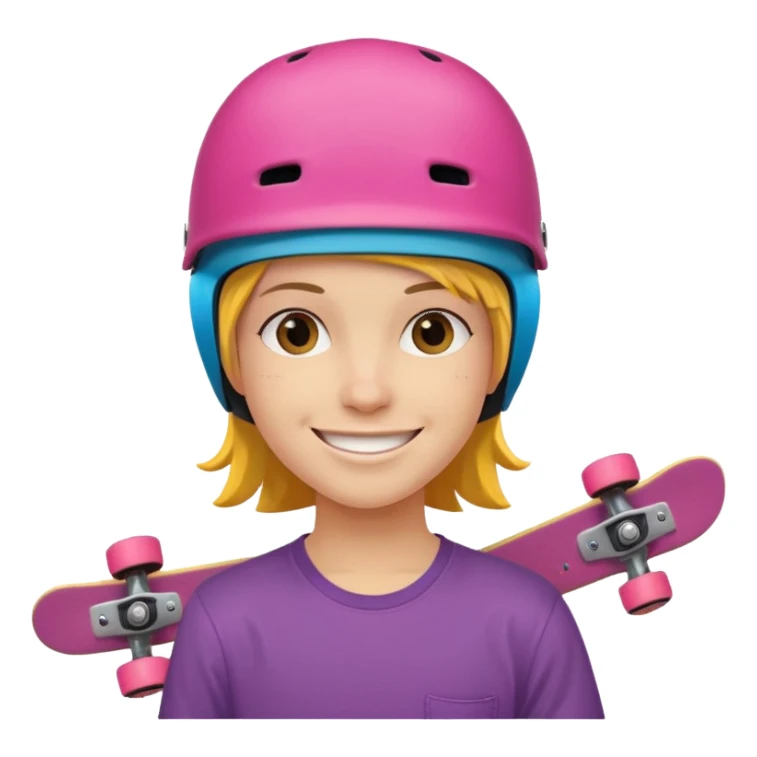 skater with skateboard and colorful helmet sticker