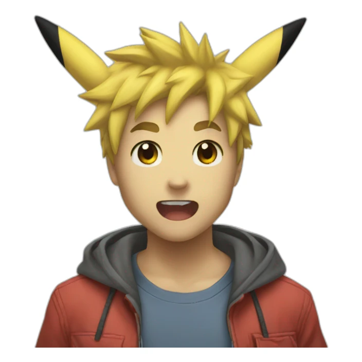 Pikachu bite ash sticker