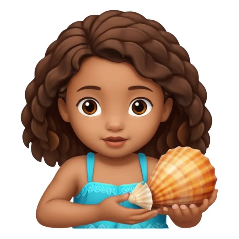 Baby Moana with a seashell sticker