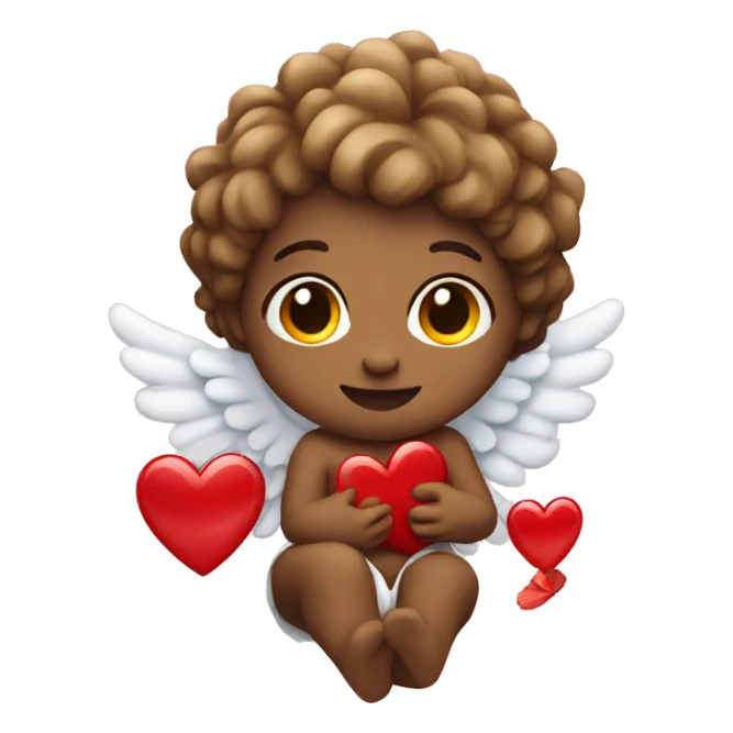 Cupid with a heart sticker