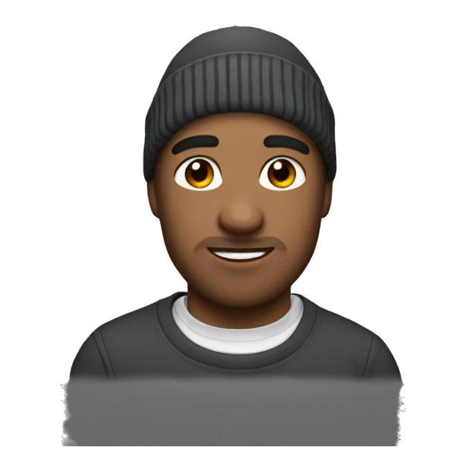 Me wearing a beanie sticker