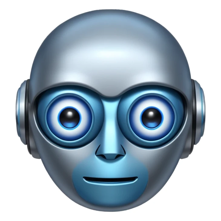 friendly robot face sticker