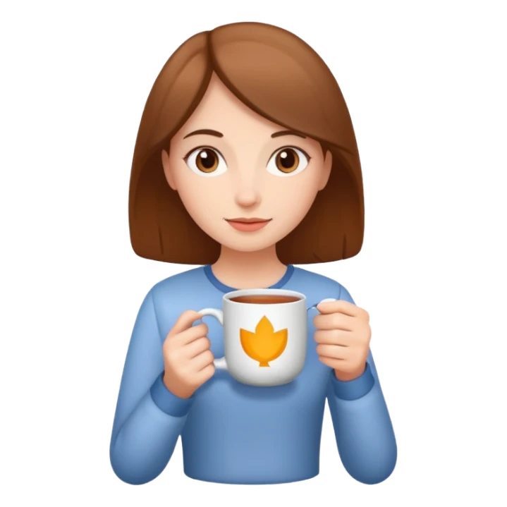 Девушка с кружкой чая sticker