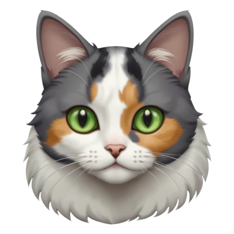 3 different coloured small cats including a dark grey and white, and a patchy calico with hazel eyes and a completely solid dark grey with green eyes and only white paws sticker