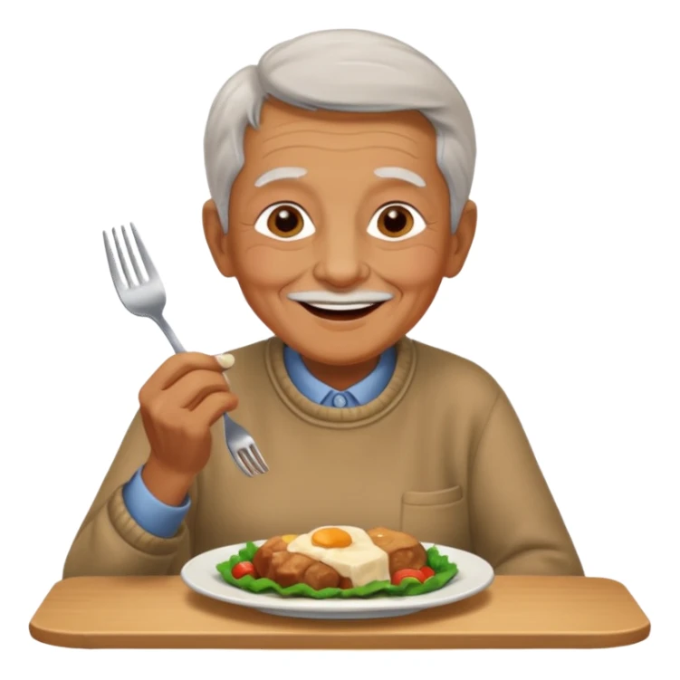 elderly person having dinner sticker