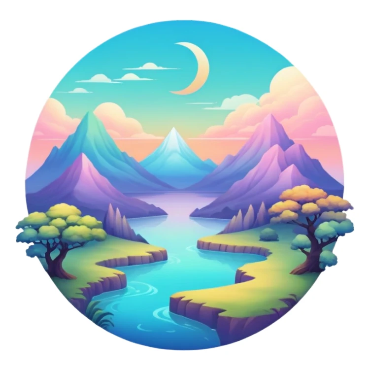 divine complex gradients aesthetic-scenery-Fakémon-creature sticker