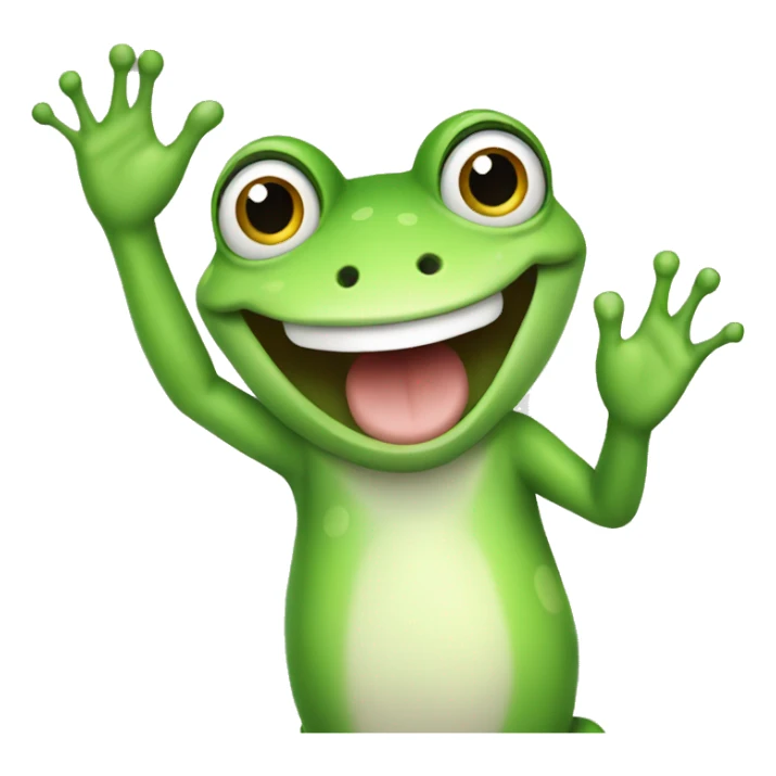 Happy Frog Waving Hi sticker