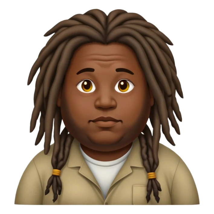 Fat guy with dreads sticker