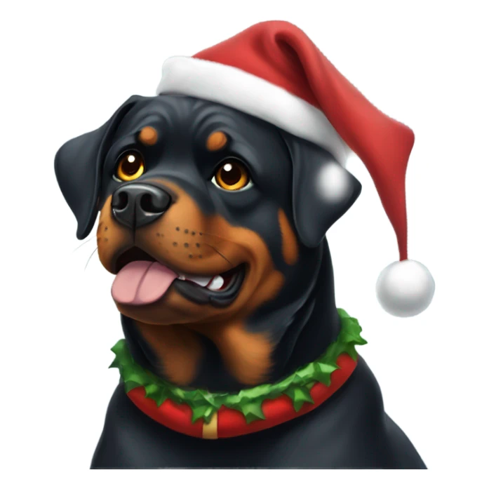 Rottweiler as Santa  sticker