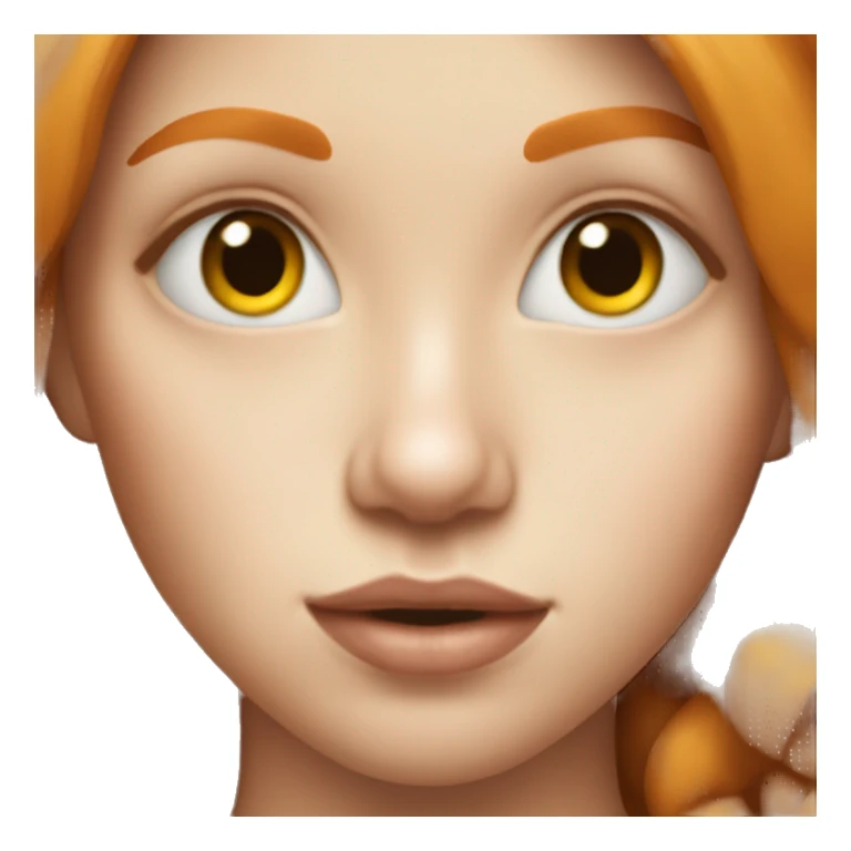 Ginger girl portrait with lips sticker