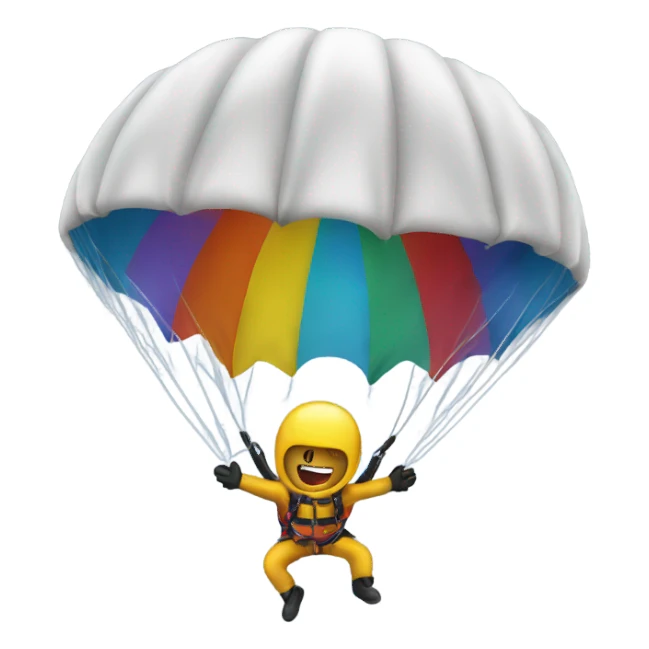 sky diver screaming parachute ripped sticker