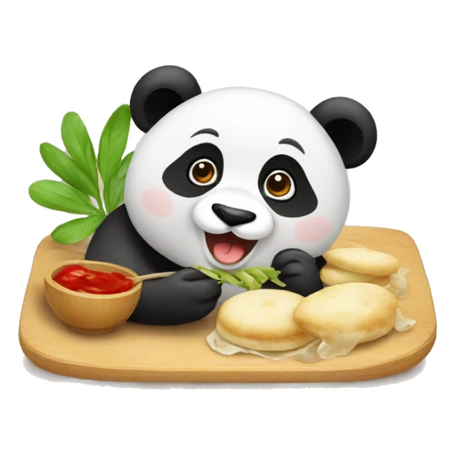 Panda eating Polish Peirogi  sticker