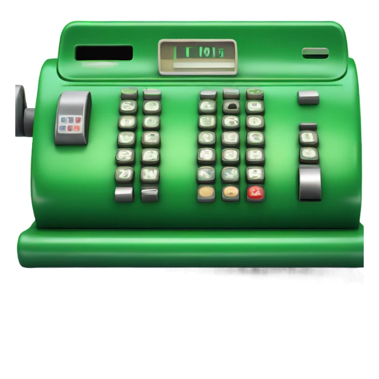 Green retro cash register  sticker