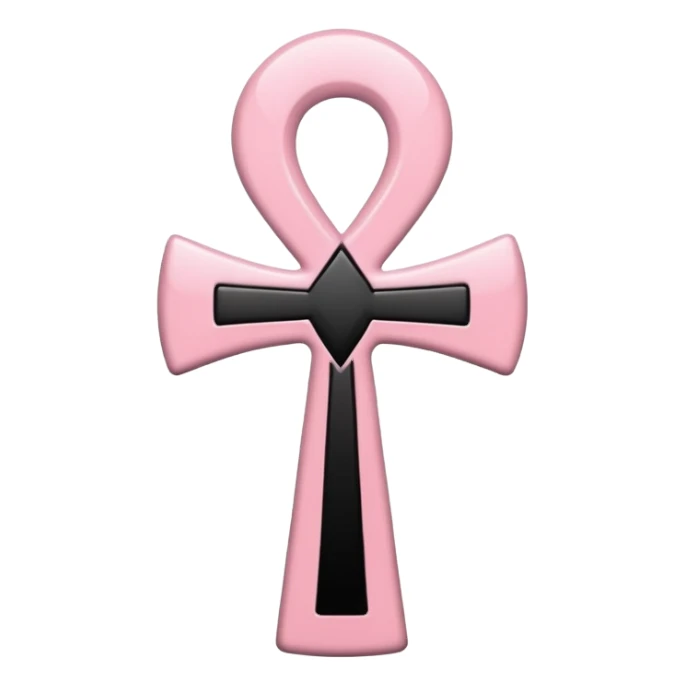 Ankh light pink and black  sticker