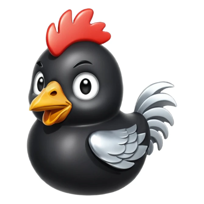 coal metal chicken sticker