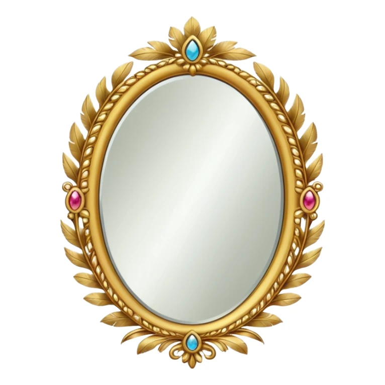Mirror with feathers frame sticker