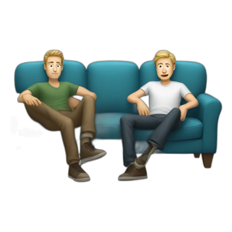 three white guys on the couch sticker