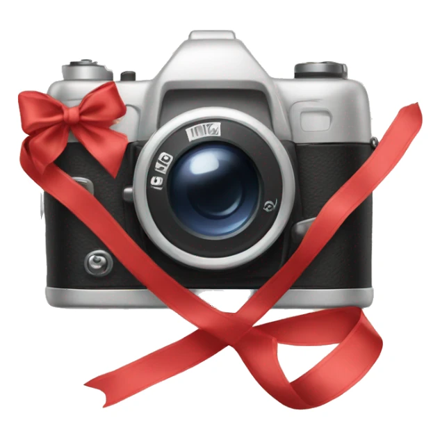 Camera with ribbon sticker