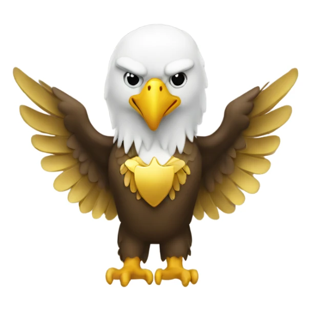 An eagle with golden wings sticker