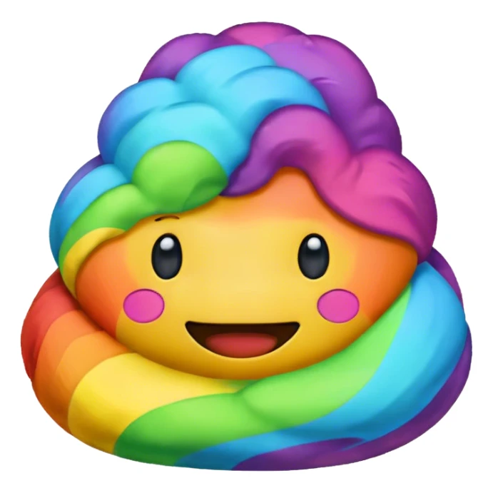 big rainbow poop emoji sticker