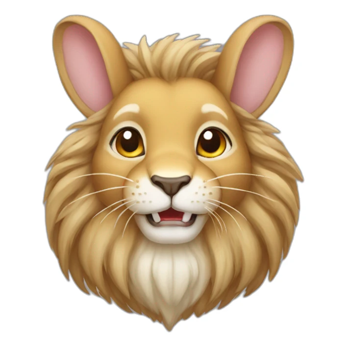 lion head rabbit sticker