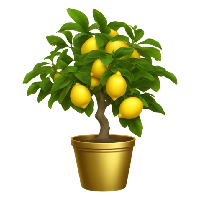 Lemon tree in gold pot sticker